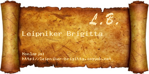 Leipniker Brigitta névjegykártya